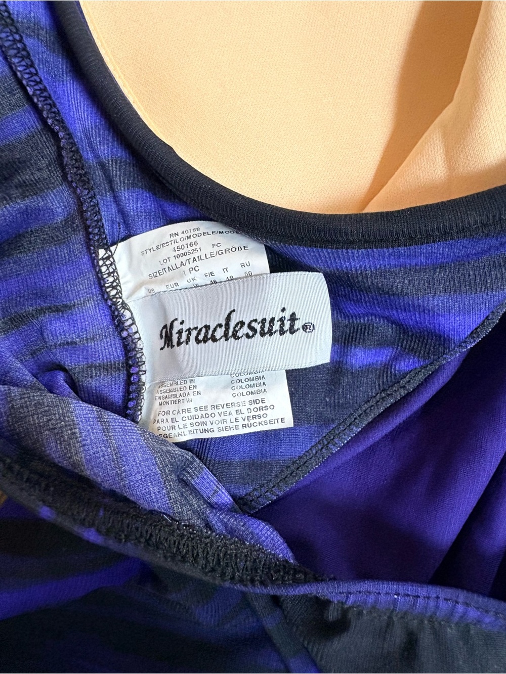 Miraclesuit Blue and Purple Ombre One-Piece Swimsuit - Picture 5 of 7